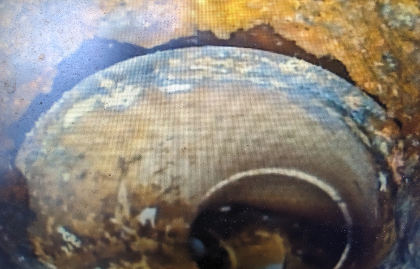 Crack in sewer pipe during NJ sewer inspection